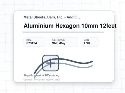 Aluminium Hexagon 10mm 12feet - Metal Sheets, Bars, Etc. - Additional Items - IMPA 673124 - UOM LGH
