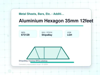 Aluminium Hexagon 35mm 12feet - Metal Sheets, Bars, Etc. - Additional Items - IMPA 673129 - UOM LGH