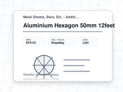 Aluminium Hexagon 50mm 12feet - Metal Sheets, Bars, Etc. - Additional Items - IMPA 673131 - UOM LGH