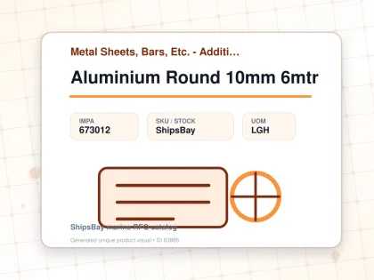 Aluminium Round 10mm 6mtr - Metal Sheets, Bars, Etc. - Additional Items - IMPA 673012 - UOM LGH