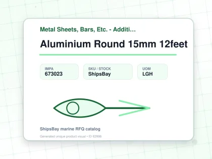 Aluminium Round 15mm 12feet - Metal Sheets, Bars, Etc. - Additional Items - IMPA 673023 - UOM LGH