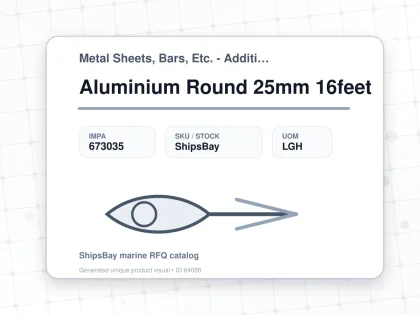 Aluminium Round 25mm 16feet - Metal Sheets, Bars, Etc. - Additional Items - IMPA 673035 - UOM LGH