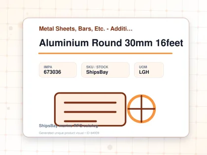 Aluminium Round 30mm 16feet - Metal Sheets, Bars, Etc. - Additional Items - IMPA 673036 - UOM LGH