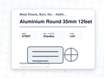 Aluminium Round 35mm 12feet - Metal Sheets, Bars, Etc. - Additional Items - IMPA 673027 - UOM LGH