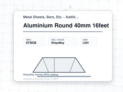 Aluminium Round 40mm 16feet - Metal Sheets, Bars, Etc. - Additional Items - IMPA 673038 - UOM LGH