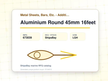 Aluminium Round 45mm 16feet - Metal Sheets, Bars, Etc. - Additional Items - IMPA 673039 - UOM LGH