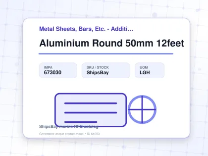 Aluminium Round 50mm 12feet - Metal Sheets, Bars, Etc. - Additional Items - IMPA 673030 - UOM LGH