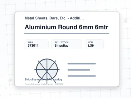 Aluminium Round 6mm 6mtr - Metal Sheets, Bars, Etc. - Additional Items - IMPA 673011 - UOM LGH