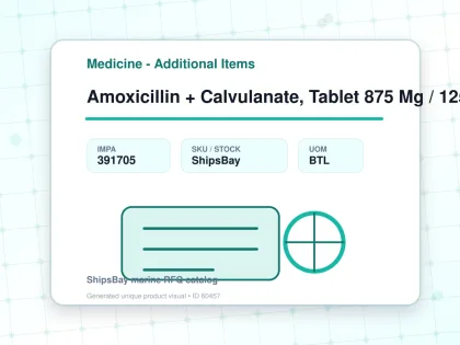 Amoxicillin + Calvulanate, Tablet 875 Mg / 125 Mg - Medicine - Additional Items - IMPA 391705 - UOM BTL