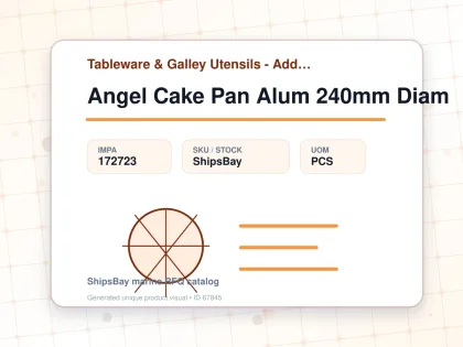 Angel Cake Pan Alum 240mm Diam - Tableware & Galley Utensils - Additional Items - IMPA 172723 - UOM PCS