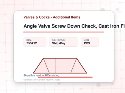 Angle Valve Screw Down Check, Cast Iron Flanged Pn16 Dn100 - Valves & Cocks - Additional Items - IMPA 755492 - UOM PCS