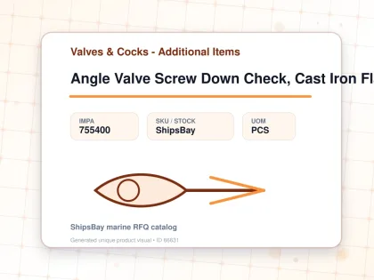 Angle Valve Screw Down Check, Cast Iron Flanged Pn16 Dn32 - Valves & Cocks - Additional Items - IMPA 755400 - UOM PCS