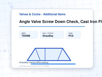 Angle Valve Screw Down Check, Cast Iron Flanged Pn16 Dn40 - Valves & Cocks - Additional Items - IMPA 755488 - UOM PCS