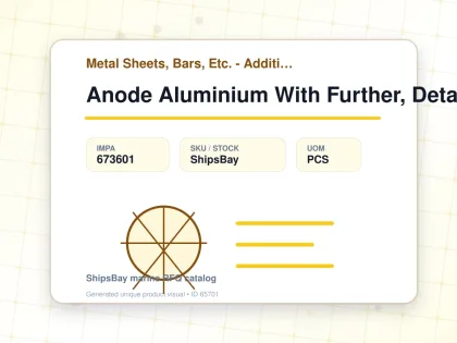 Anode Aluminium With Further, Detail - Metal Sheets, Bars, Etc. - Additional Items - IMPA 673601 - UOM PCS