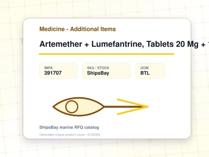 Artemether + Lumefantrine, Tablets 20 Mg + 120 Mg - Medicine - Additional Items - IMPA 391707 - UOM BTL