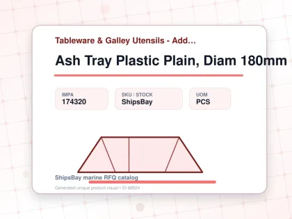 Ash Tray Plastic Plain, Diam 180mm - Tableware & Galley Utensils - Additional Items - IMPA 174320 - UOM PCS