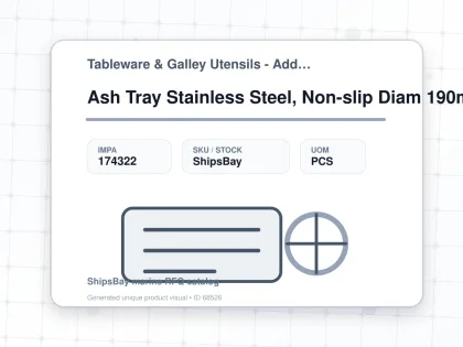 Ash Tray Stainless Steel, Non-slip Diam 190mm - Tableware & Galley Utensils - Additional Items - IMPA 174322 - UOM PCS