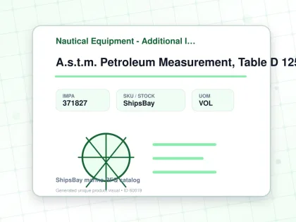 A.s.t.m. Petroleum Measurement, Table D 1250 Vol 2 - Nautical Equipment - Additional Items - IMPA 371827 - UOM VOL