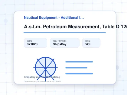 A.s.t.m. Petroleum Measurement, Table D 1250 Vol 3 - Nautical Equipment - Additional Items - IMPA 371828 - UOM VOL