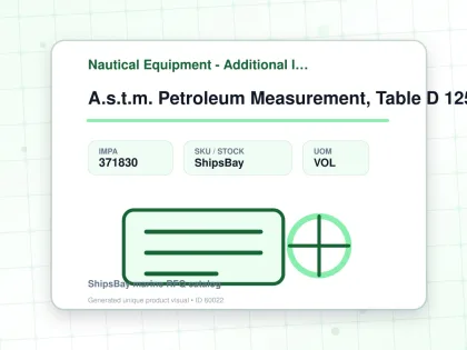 A.s.t.m. Petroleum Measurement, Table D 1250 Vol 5 - Nautical Equipment - Additional Items - IMPA 371830 - UOM VOL