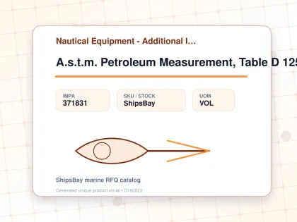 A.s.t.m. Petroleum Measurement, Table D 1250 Vol 6 - Nautical Equipment - Additional Items - IMPA 371831 - UOM VOL