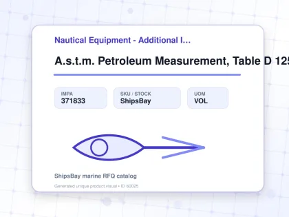 A.s.t.m. Petroleum Measurement, Table D 1250 Vol 8 - Nautical Equipment - Additional Items - IMPA 371833 - UOM VOL