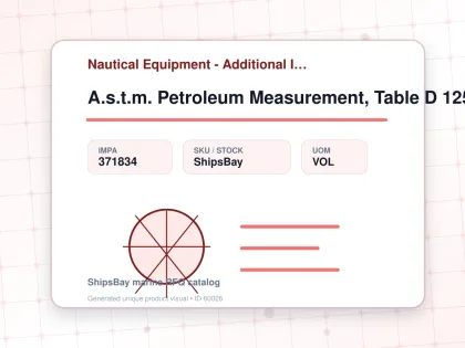 A.s.t.m. Petroleum Measurement, Table D 1250 Vol 9 - Nautical Equipment - Additional Items - IMPA 371834 - UOM VOL