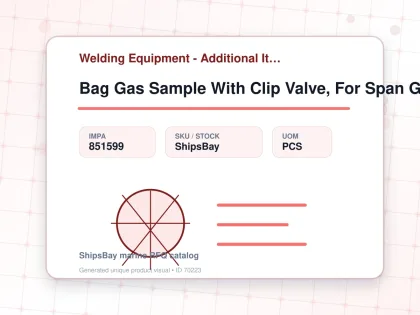 Bag Gas Sample With Clip Valve, For Span Gas - Welding Equipment - Additional Items - IMPA 851599 - UOM PCS