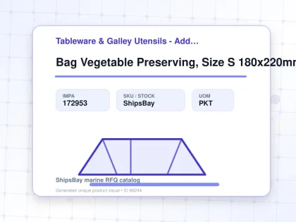 Bag Vegetable Preserving, Size S 180x220mm 5's/pkt - Tableware & Galley Utensils - Additional Items - IMPA 172953 - UOM PKT