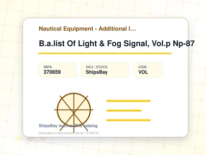 B.a.list Of Light & Fog Signal, Vol.p Np-87 - Nautical Equipment - Additional Items - IMPA 370659 - UOM VOL