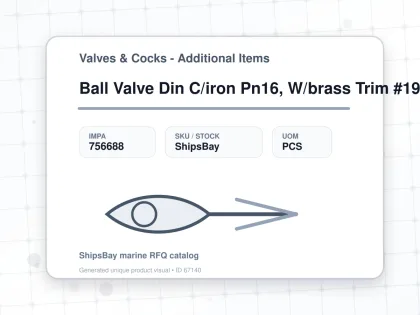 Ball Valve Din C/iron Pn16, W/brass Trim #1942m 32mm - Valves & Cocks - Additional Items - IMPA 756688 - UOM PCS