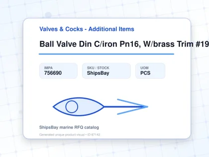 Ball Valve Din C/iron Pn16, W/brass Trim #1942m 50mm - Valves & Cocks - Additional Items - IMPA 756690 - UOM PCS