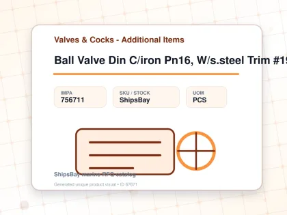 Ball Valve Din C/iron Pn16, W/s.steel Trim #1942r 200mm - Valves & Cocks - Additional Items - IMPA 756711 - UOM PCS