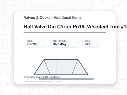 Ball Valve Din C/iron Pn16, W/s.steel Trim #1942r 50mm - Valves & Cocks - Additional Items - IMPA 756705 - UOM PCS