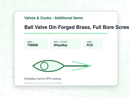 Ball Valve Din Forged Brass, Full Bore Screwed #1607 1-1/4" - Valves & Cocks - Additional Items - IMPA 756606 - UOM PCS