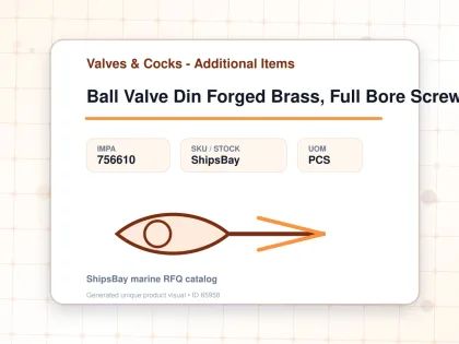Ball Valve Din Forged Brass, Full Bore Screwed #1607 3" - Valves & Cocks - Additional Items - IMPA 756610 - UOM PCS