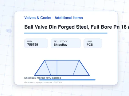 Ball Valve Din Forged Steel, Full Bore Pn 16 #7349 Dn 100 - Valves & Cocks - Additional Items - IMPA 756759 - UOM PCS