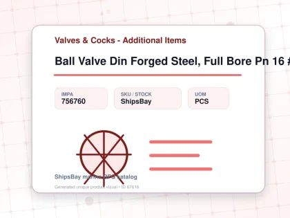 Ball Valve Din Forged Steel, Full Bore Pn 16 #7349 Dn 125 - Valves & Cocks - Additional Items - IMPA 756760 - UOM PCS