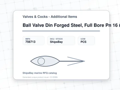 Ball Valve Din Forged Steel, Full Bore Pn 16 #7349 Dn 20 - Valves & Cocks - Additional Items - IMPA 756713 - UOM PCS