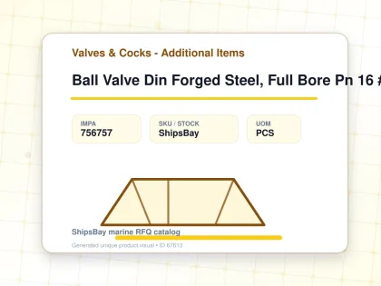 Ball Valve Din Forged Steel, Full Bore Pn 16 #7349 Dn 65 - Valves & Cocks - Additional Items - IMPA 756757 - UOM PCS