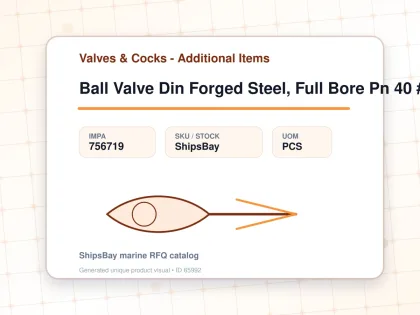 Ball Valve Din Forged Steel, Full Bore Pn 40 #7349 Dn 80 - Valves & Cocks - Additional Items - IMPA 756719 - UOM PCS