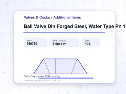 Ball Valve Din Forged Steel, Wafer Type Pn 16 #7343 Dn 100 - Valves & Cocks - Additional Items - IMPA 756789 - UOM PCS