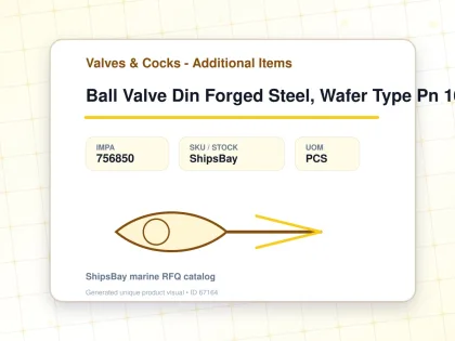 Ball Valve Din Forged Steel, Wafer Type Pn 16 #7343 Dn 150 - Valves & Cocks - Additional Items - IMPA 756850 - UOM PCS