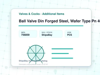Ball Valve Din Forged Steel, Wafer Type Pn 40 #7343 Dn 100 - Valves & Cocks - Additional Items - IMPA 756859 - UOM PCS