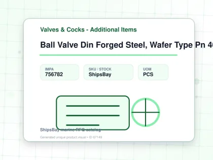 Ball Valve Din Forged Steel, Wafer Type Pn 40 #7343 Dn 20 - Valves & Cocks - Additional Items - IMPA 756782 - UOM PCS