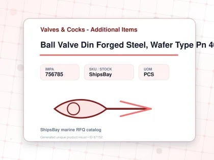 Ball Valve Din Forged Steel, Wafer Type Pn 40 #7343 Dn 40 - Valves & Cocks - Additional Items - IMPA 756785 - UOM PCS