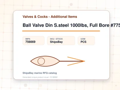 Ball Valve Din S.steel 1000lbs, Full Bore #7752 Bsp 1" - Valves & Cocks - Additional Items - IMPA 756669 - UOM PCS