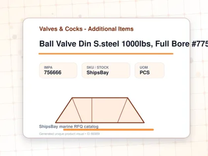 Ball Valve Din S.steel 1000lbs, Full Bore #7752 Bsp 3/8" - Valves & Cocks - Additional Items - IMPA 756666 - UOM PCS