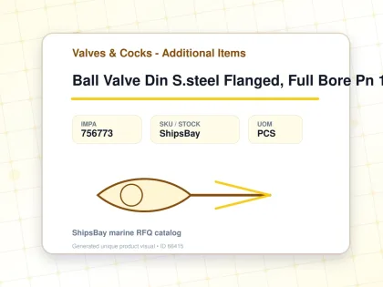 Ball Valve Din S.steel Flanged, Full Bore Pn 16 #7389 Dn 100 - Valves & Cocks - Additional Items - IMPA 756773 - UOM PCS