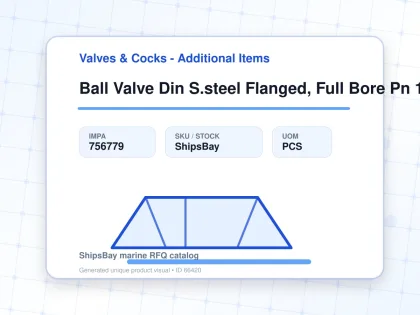 Ball Valve Din S.steel Flanged, Full Bore Pn 16 #7389 Dn 32 - Valves & Cocks - Additional Items - IMPA 756779 - UOM PCS